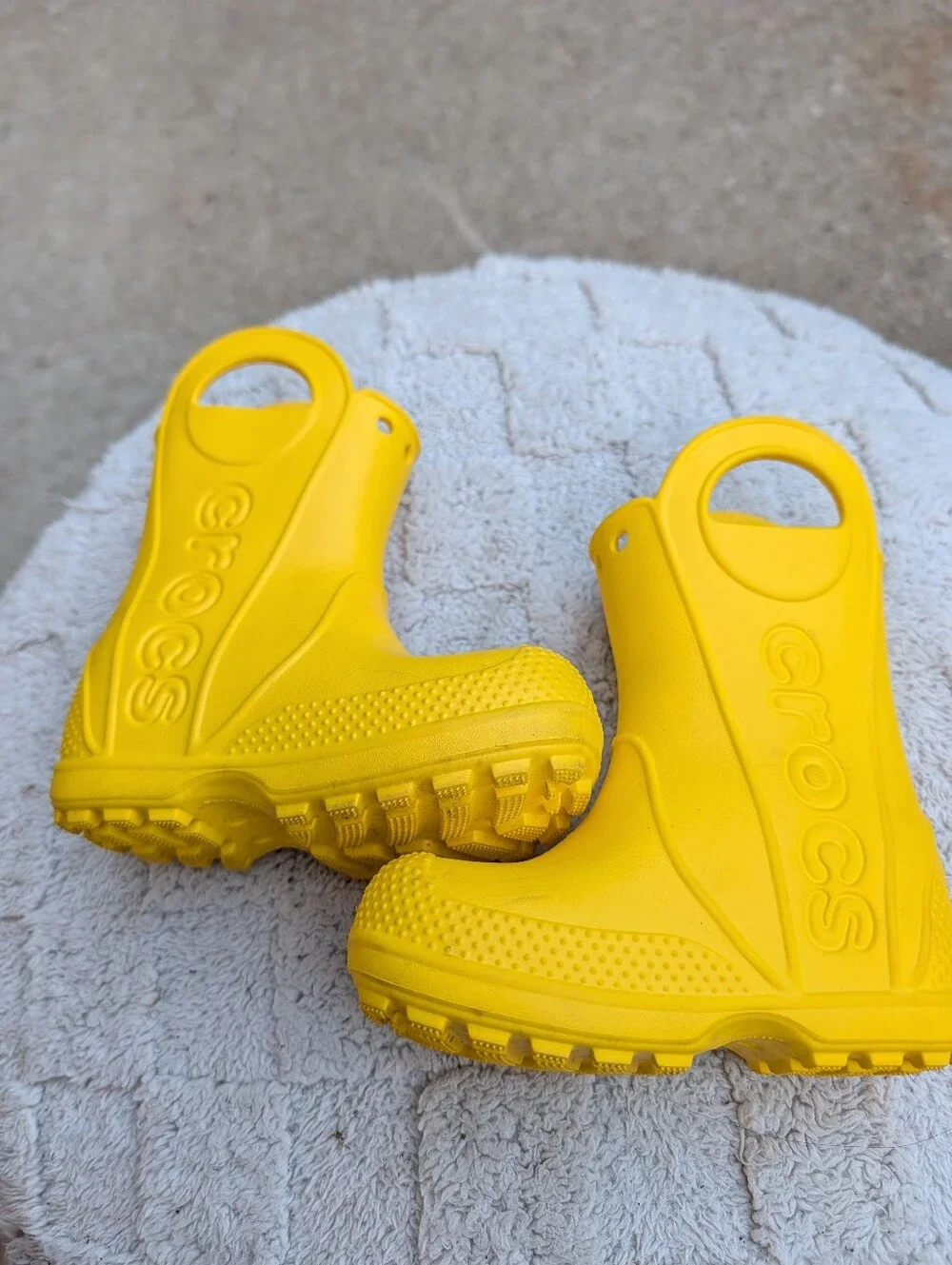 Kids Pull On Yellow Rainboots Made Crocs Size 7